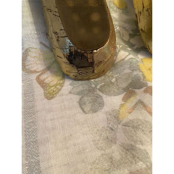 Jessica Simpson Gold Wedge Sandals Size 9 - Picture 7 of 7